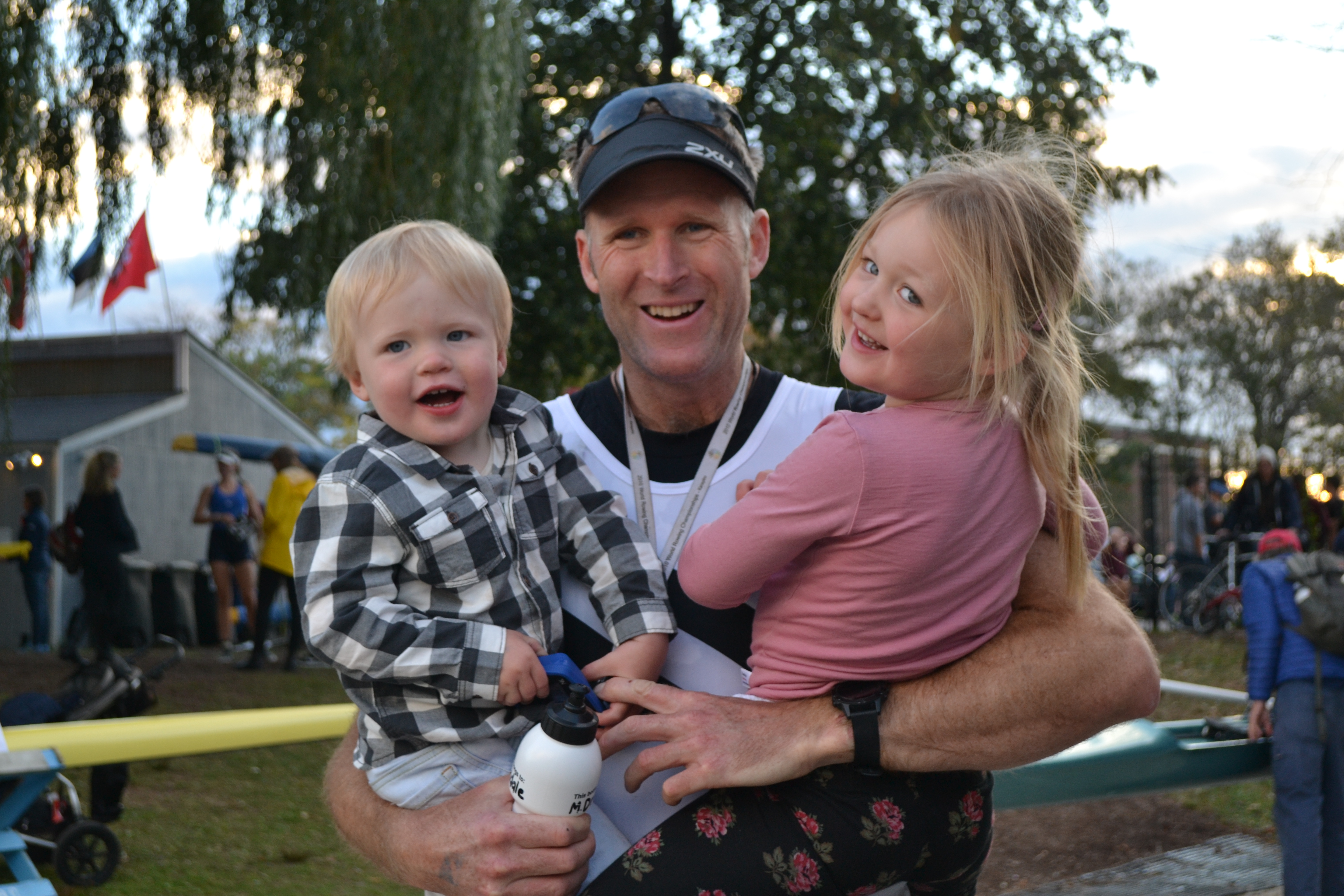 Mahe Drysdale and His Two Biggest Fans